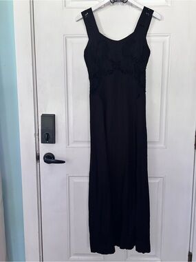 Away Black Lace-Detail Maxi Dress